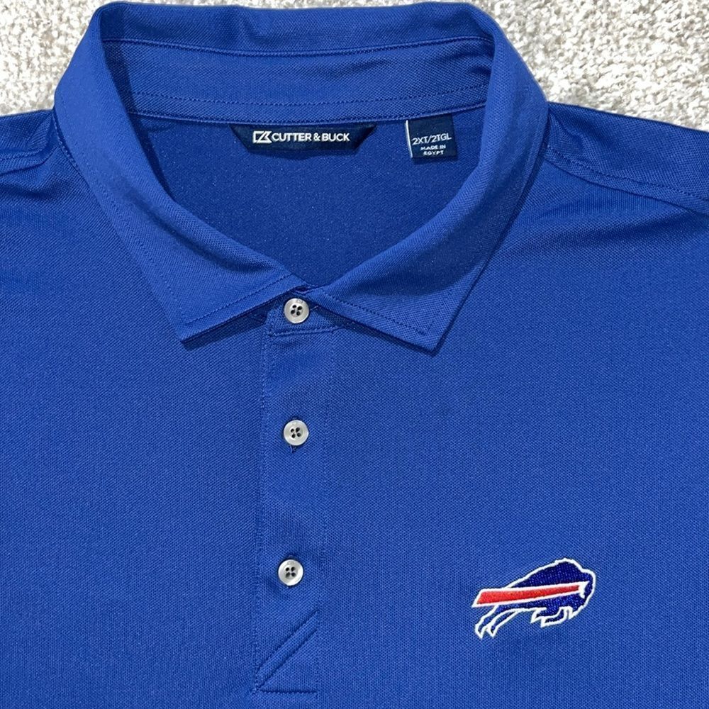 Royal Blue Buffalo Bills BIG Man Poly/Spandex Quick Dry Polo Golf Shirt 2XT Tall